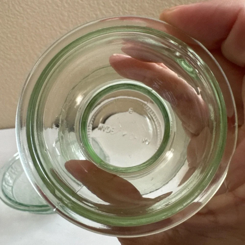Glass Bulb Forcing Vase W/ Embossed Flower Motif  W/matching Bowl Uranium Glass